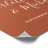 Affiche de bienvenue Mariage de script de signatur (Coin)