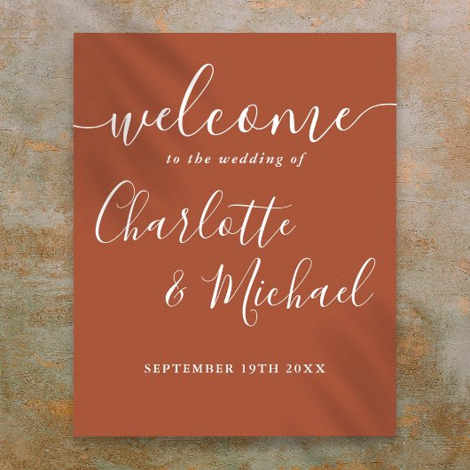 Affiche de bienvenue Mariage de script de signatur
