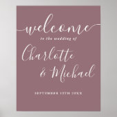 Affiche de bienvenue Mariage de script de signatur (Devant)