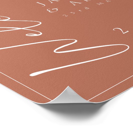 Affiche de bienvenue Mariage de script en terre cu (Coin)