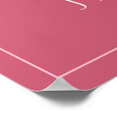 Affiche de bienvenue Mariage de script Magenta Ros (Coin)