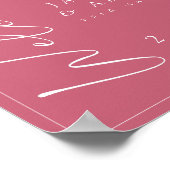 Affiche de bienvenue Mariage de script Magenta Ros (Coin)