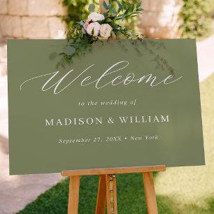 Affiche de bienvenue Mariage de script minimaliste