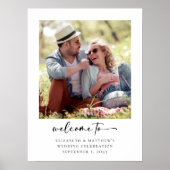 Affiche de bienvenue Mariage de script minimaliste (Devant)