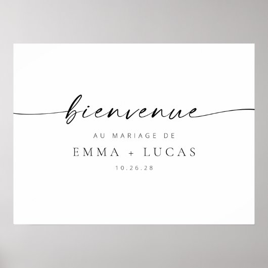 Affiche de bienvenue Mariage de script moderne chi (Devant)