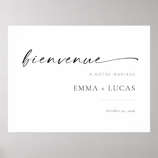 Affiche de bienvenue Mariage de script moderne chi (Devant)