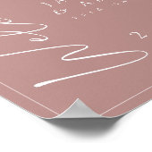 Affiche de bienvenue Mariage de script rose poussi (Coin)