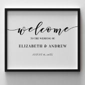 Affiche de bienvenue Mariage de script simple et é