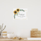Affiche de bienvenue Mariage de script Sunflower E (Cuisine)
