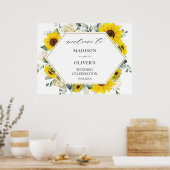 Affiche de bienvenue Mariage de tournesol chic (Cuisine)