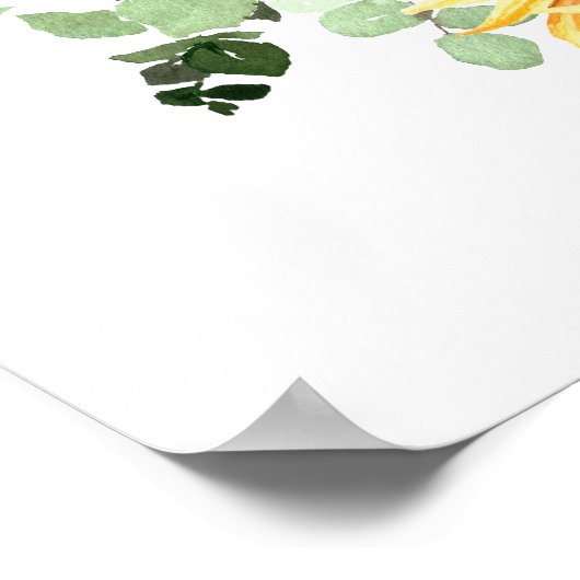 Affiche de bienvenue Mariage de tournesol d'été (Coin)