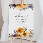 Affiche de bienvenue Mariage de tournesol Fleur sa