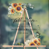 Affiche de bienvenue Mariage de tournesols verdoya (Neutre)