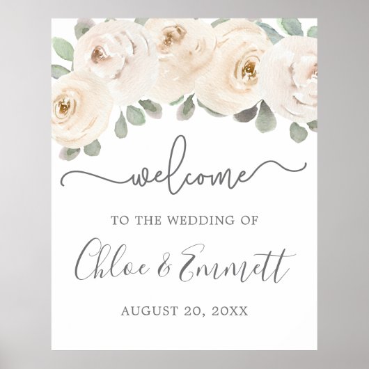 Affiche de bienvenue Mariage de White Rose (Devant)