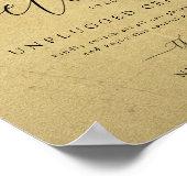 Affiche de bienvenue Mariage débranché noir et or (Coin)