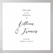 Affiche de bienvenue Mariage d'écriture moderne Co (Devant)