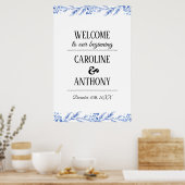 Affiche de bienvenue Mariage des branches d'aquare (Cuisine)