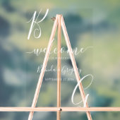 Affiche de bienvenue Mariage des initiales blanche (Neutre)