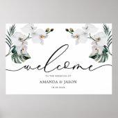 Affiche de bienvenue Mariage des orchidées de verd (Devant)