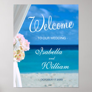 Affiche de bienvenue   Mariage d'été Blue Ocean Be