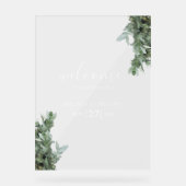 Affiche de bienvenue Mariage d'Eucalyptus en argen (Recto)