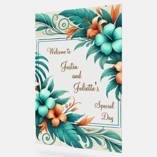 Affiche de bienvenue Mariage d'Iridescence tropica (Angle)