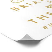 Affiche de bienvenue Mariage d'or lettres main chi (Coin)