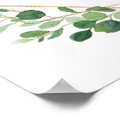 Affiche de bienvenue Mariage d'or vert heureux apr (Coin)