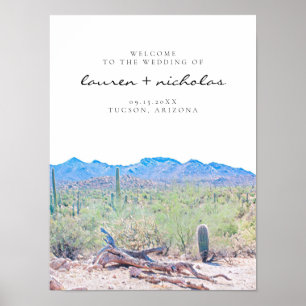 Affiche de bienvenue Mariage du désert de l'Arizon