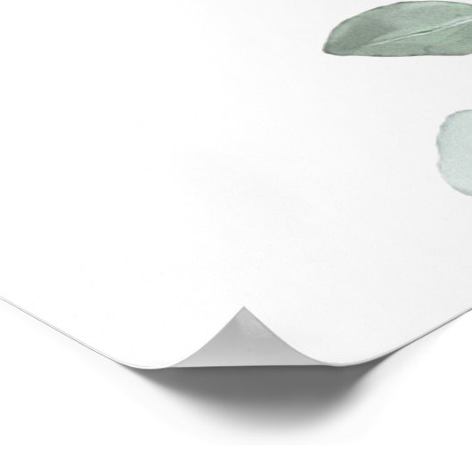 Affiche de bienvenue Mariage du feuillage vert (Coin)