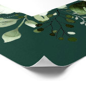 Affiche de bienvenue Mariage Emerald Green Floral (Coin)