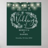 Affiche de bienvenue Mariage Emerald Green String  (Devant)