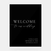 Affiche de bienvenue Mariage en acrylique noir et (Recto)