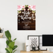 Affiche de bienvenue Mariage en bois rustique (Bureau à domicile)