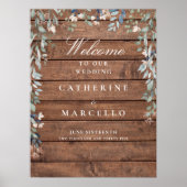 Affiche de bienvenue Mariage en cascade en bois ru (Devant)