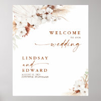 Affiche de bienvenue Mariage en terre cuite et fle