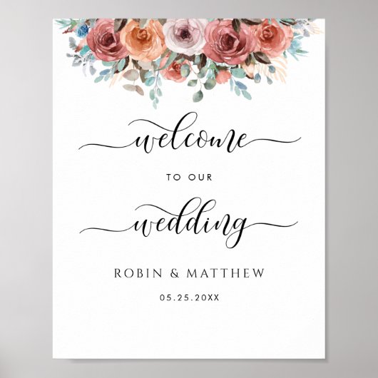 Affiche de bienvenue Mariage Ethereal Floral (Devant)