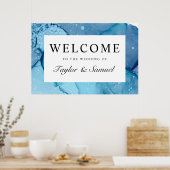 Affiche de bienvenue Mariage Ethereal Wave V07 (Cuisine)