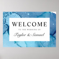 Affiche de bienvenue Mariage Ethereal Wave V07