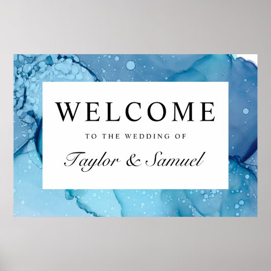 Affiche de bienvenue Mariage Ethereal Wave V07 (Devant)