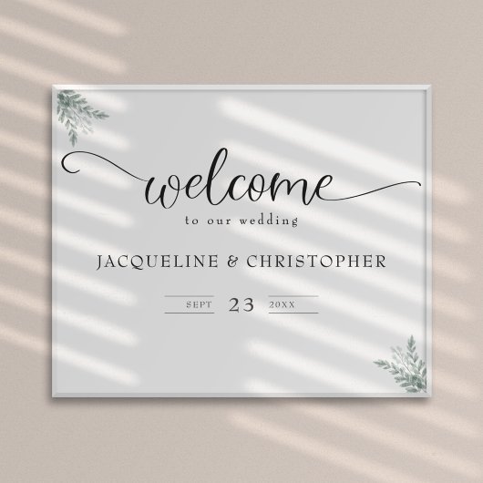 Affiche de bienvenue Mariage Eucalyptus