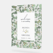 Affiche de bienvenue Mariage Eucalyptus aquarelle (Angle)