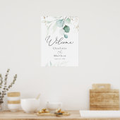Affiche de bienvenue Mariage Eucalyptus aquarelle (Cuisine)