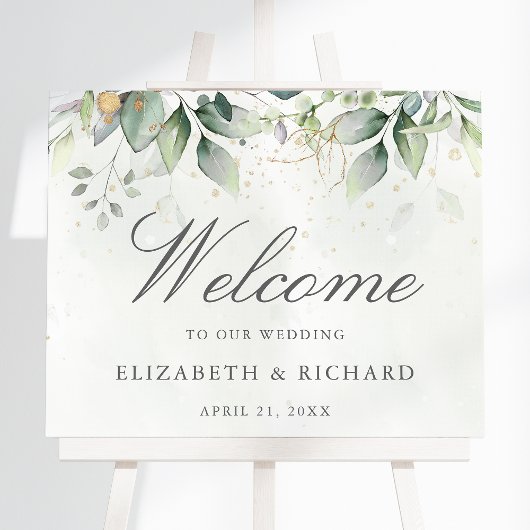 Affiche de bienvenue Mariage Eucalyptus Botanical 
