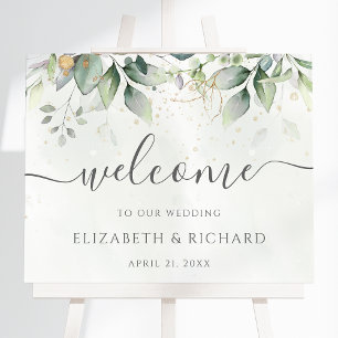 Affiche de bienvenue Mariage Eucalyptus Botanical 
