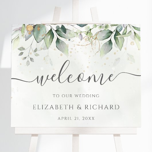 Affiche de bienvenue Mariage Eucalyptus Botanical