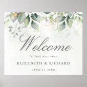 Affiche de bienvenue Mariage Eucalyptus Botanical  (Devant)