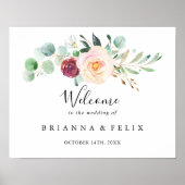 Affiche de bienvenue Mariage Eucalyptus contempora (Devant)