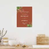 Affiche de bienvenue Mariage Eucalyptus Floral Ter (Cuisine)