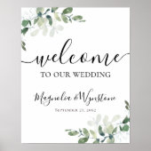 Affiche de bienvenue Mariage Eucalyptus Greenery (Devant)